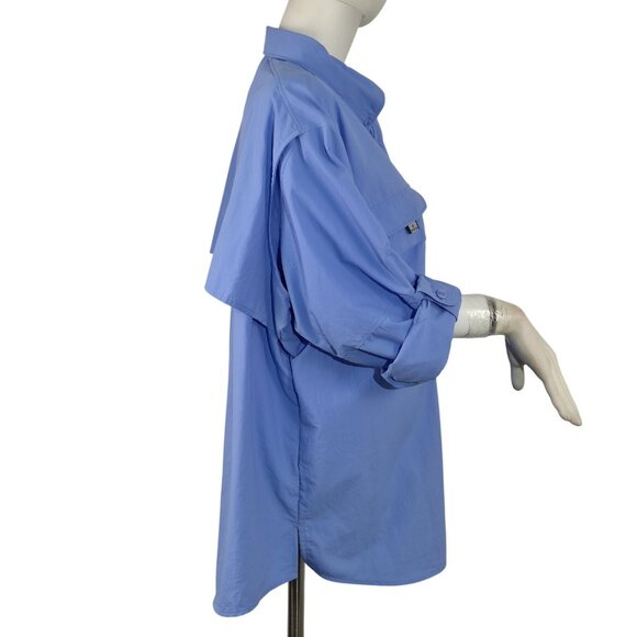 Columbia Women's Shirt Size 1X Button Up Blue PFG Fishing Omni Shade Top (20) - Picture 4 of 15